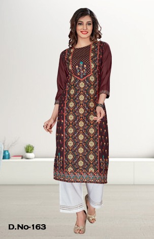 Mexico 1-Cotton-Kurti-With-Rayon-Plazzo